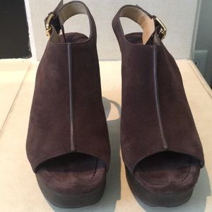 Michael Kors - Dark Brown suede platforms